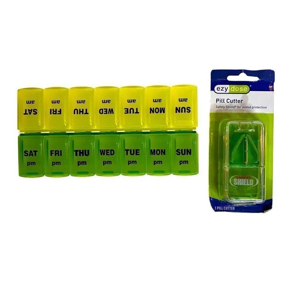 Pill Organizer with Pill Cutter